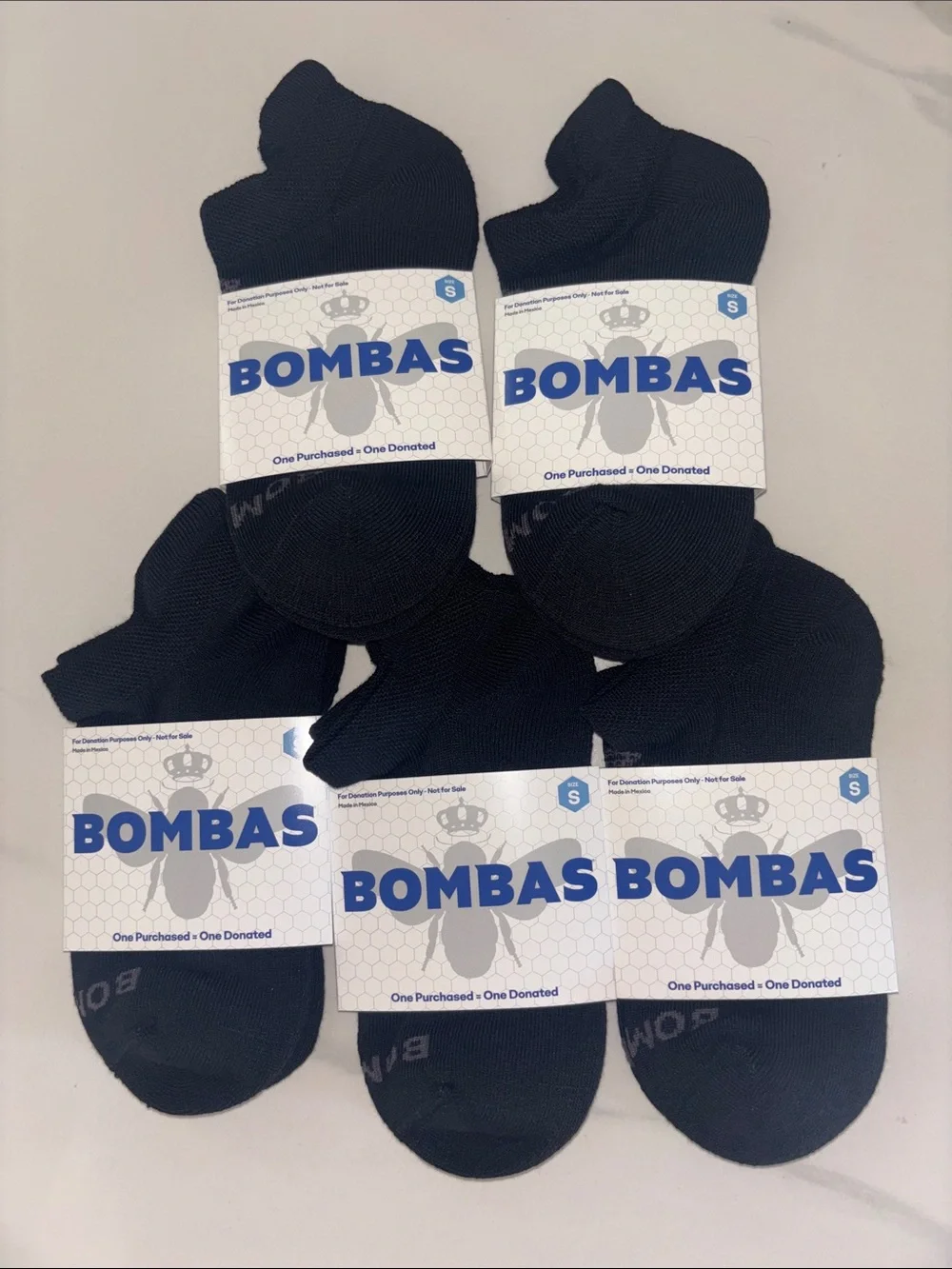 5 pairs Bombas ankle socks small - Picture 1 of 3